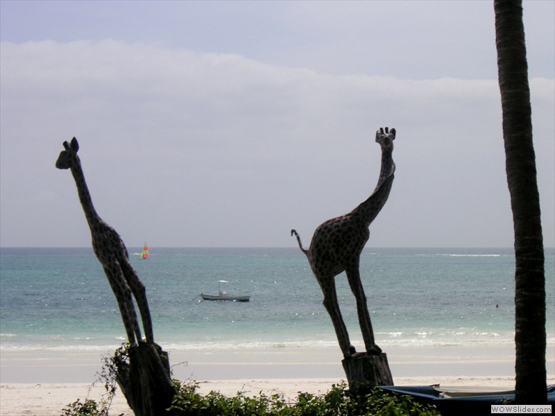 Blick vom Hotel zur Diani Beach