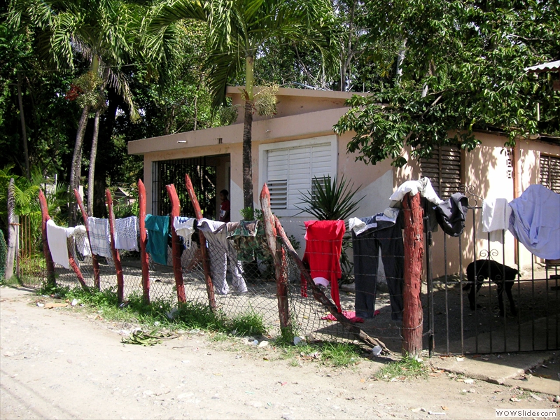 Große Wäsche im Dorf