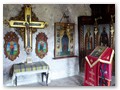 Felsenkloster Basarbovo
In der Felsenkirche, Heiligenbilder und vergoldeter Wandschmuck